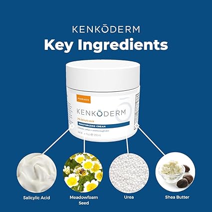 Kenkoderm Psoriasis Total Body Skin Care Bundle, (4 Packs) Dead Sea Mud Soap, 4.25 oz, Mineral Salt Soap Bar, 4.25 oz & Moisturizing Cream, 10 oz, Dermatologist Developed, Fragrance & Color Free