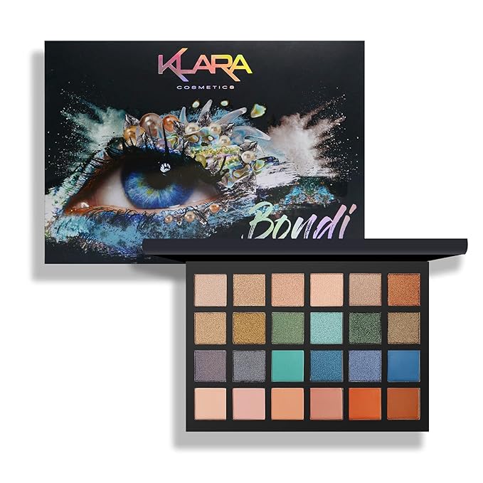 24 Shades Eyeshadow Palette -Festive Luxury Vibrant Bold Full-Color Pigment Long Lasting Matte Shimmer Eye shadow Palette (Bondi)