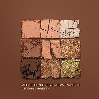 Velveteen Eyeshadow Palette, 53 - Eyeshadow Collection with Light to Deep Shades - for Matte, Metallic, Silky and Shimmery Finishes - 0.286 oz