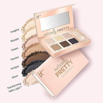 IT Cosmetics Naturally Pretty Essentials - Luxe Eyeshadow Palette - Travel Size - 6 Matte Shades