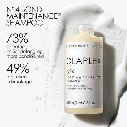 Olaplex No. 4 Bond Maintenance Shampoo, Repairs, Strengthens, & Nourishes All Hair Types, Adds Shine & Leaves Hair Feeling Soft, 8.5 fl oz