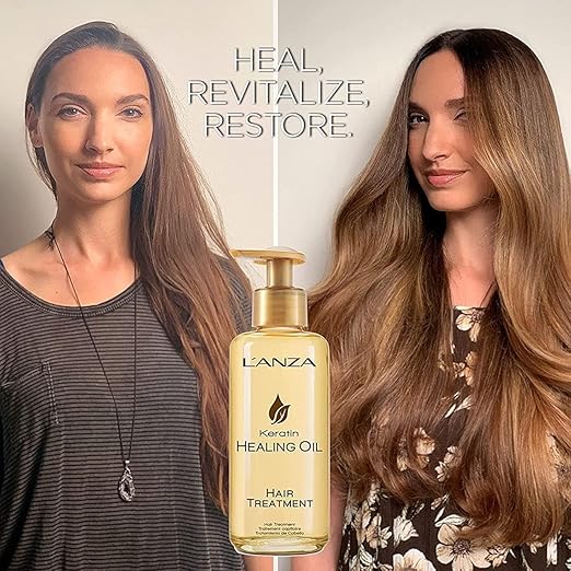 L'ANZA Keratin Healing Hair Oil Treatment, Keratin Hair Treatment, Hair Oil For Damaged Hair, Revives & Nourishes, Sulfate Free Healing Oil for Hair with Phyto IV Complex, Cruelty Free Hair Care