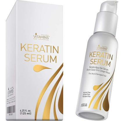 Vitamins Keratin Protein Hair Serum - Anti Frizz Control Hair Oil Repair Treatment - Hair Gloss Shine & Heat Protectant for Frizzy Dry Damaged Hair