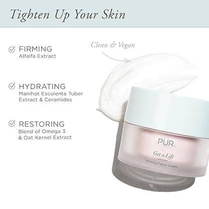 Firming Facial Cream, Get a Lift by PUR Beauty - Triple-Action Lightweight Moisturizer for Face & Neck Tightens Sagging Skin.