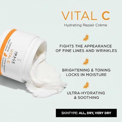 IMAGE Skincare, VITAL C Hydrating Repair Crème, Face Night Cream with Hyaluronic Acid