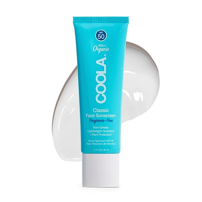 COOLA Organic Face Sunscreen SPF 50 Sunblock Lotion, Dermatologist Tested Skin Care for Daily Protection, Vegan and Gluten Free, Fragrance Free