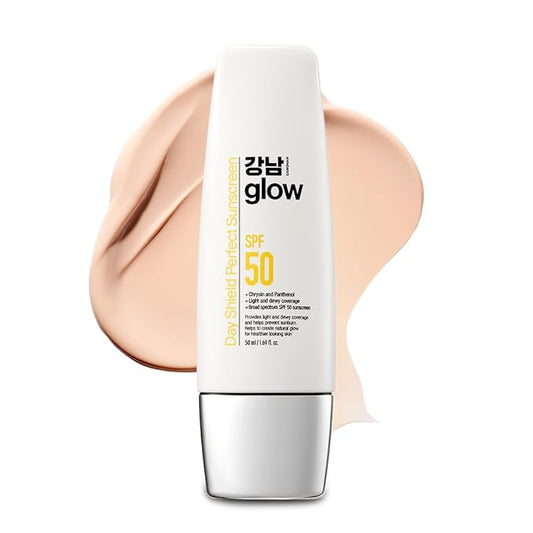 Day Shield Perfect Sunscreen SPF 50 - Tinted Sunscreen with Zinc Oxide, Sheer Tinted Moisturizer for face, Quick Absorption, Broad Spectrum, All Skin Types, Korean Skincare