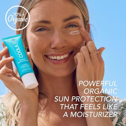 COOLA Organic Face Sunscreen SPF 50 Sunblock Lotion, Dermatologist Tested Skin Care for Daily Protection, Vegan and Gluten Free, Fragrance Free