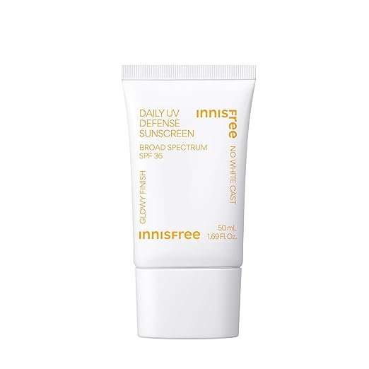 innisfree Daily UV Defense Sunscreen Broad Spectrum SPF 36, Invisible Korean Sunscreen